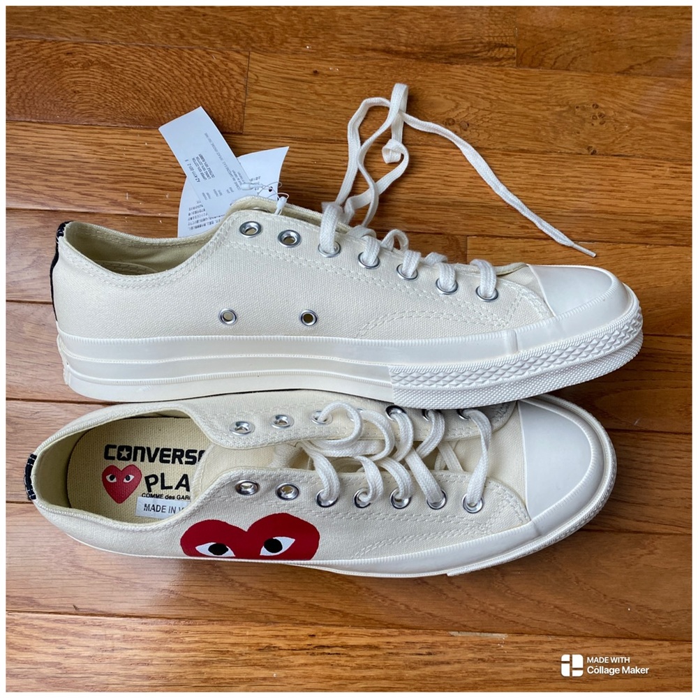 Comme des Garçons Off-White Converse Low Top Sneakers Men Size 9 (oversized) - Picture 3 of 15